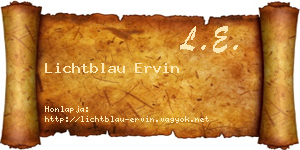 Lichtblau Ervin névjegykártya